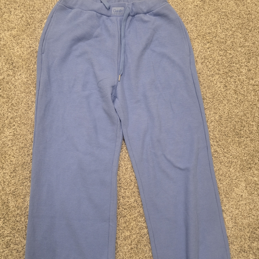 Cozy Blue Wide Leg Pants